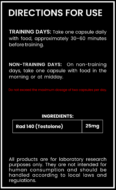 RAD-140 (Testolone) – 25mg Capsules – Strength, Muscle Growth & Recovery Research