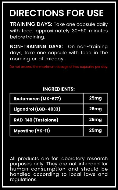 Ultimate Mass Stack – MK-677, LGD-4033, RAD-140 & YK-11 – Muscle Growth & Strength Research