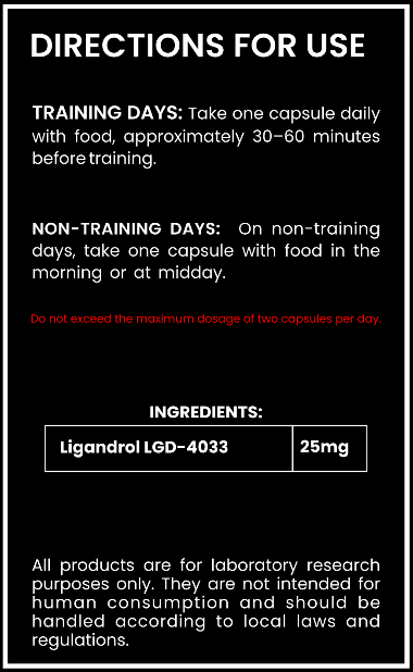 LGD-4033 (Ligandrol) – 25mg Capsules – Muscle Growth, Strength & Recovery Research