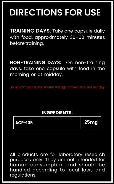 ACP-105 (Analine SARM) – 25mg Capsules – Lean Muscle & Fat Loss Research Compound