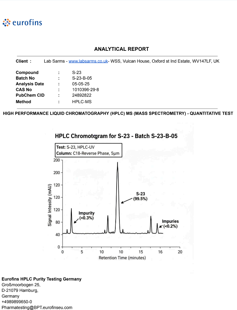 S-23 SARM – 25mg Capsules – Advanced Lean Muscle & Fat Loss Research