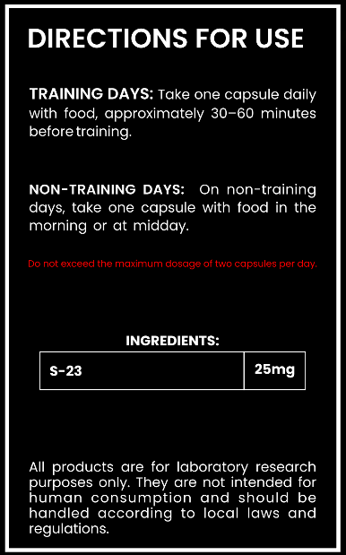 S-23 SARM – 25mg Capsules – Advanced Lean Muscle & Fat Loss Research
