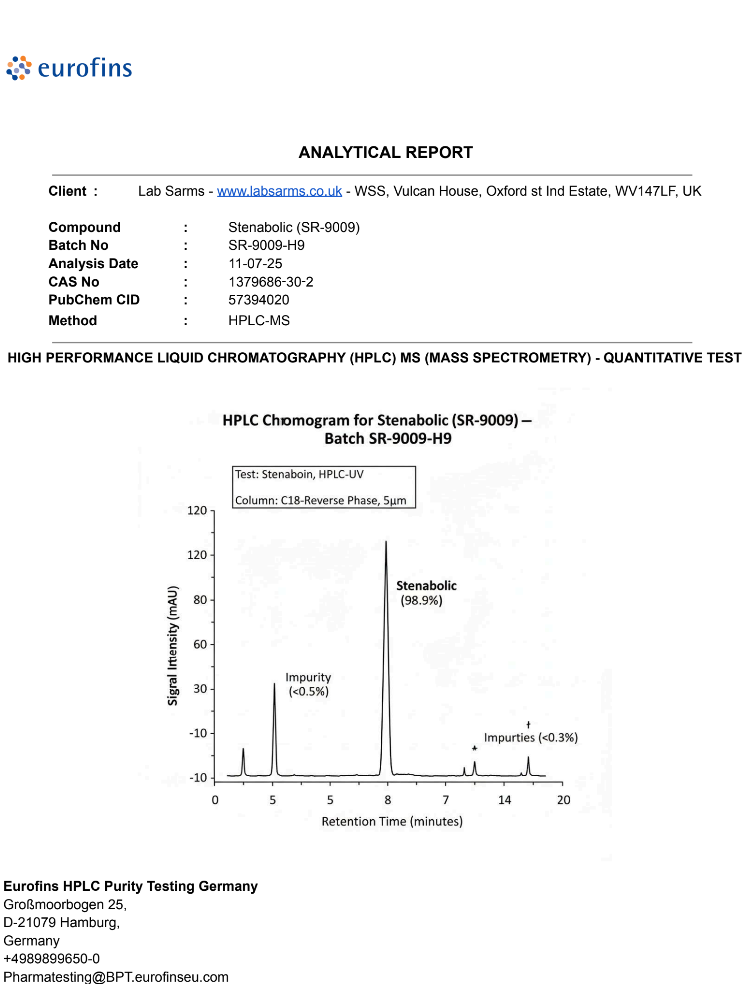 Stenabolic (SR9009) – 25mg Capsules – Enhance Endurance & Fat Loss Research