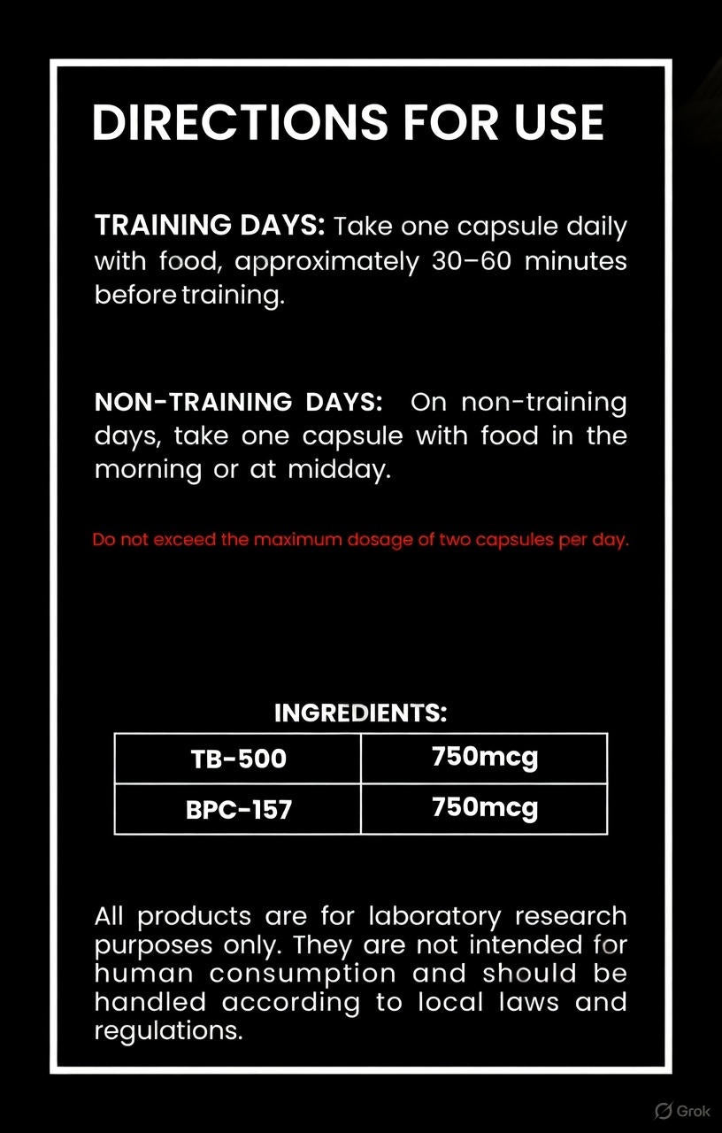 Wolverine Stack – TB-500 & BPC-157 Infused Recovery Capsules